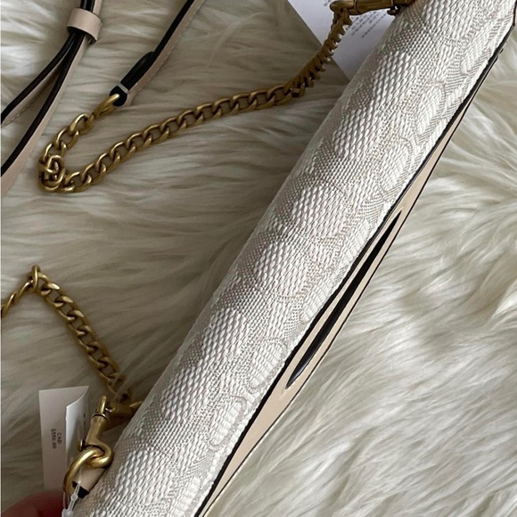 💰SOLD - CA358 - Coach Foldover Cut Out Clutch Crossbody in Signature Jacquard - Picture 9 of 15